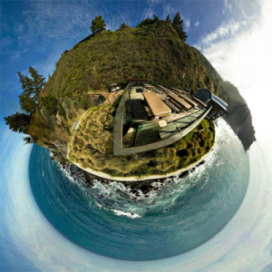 360° image of a beach